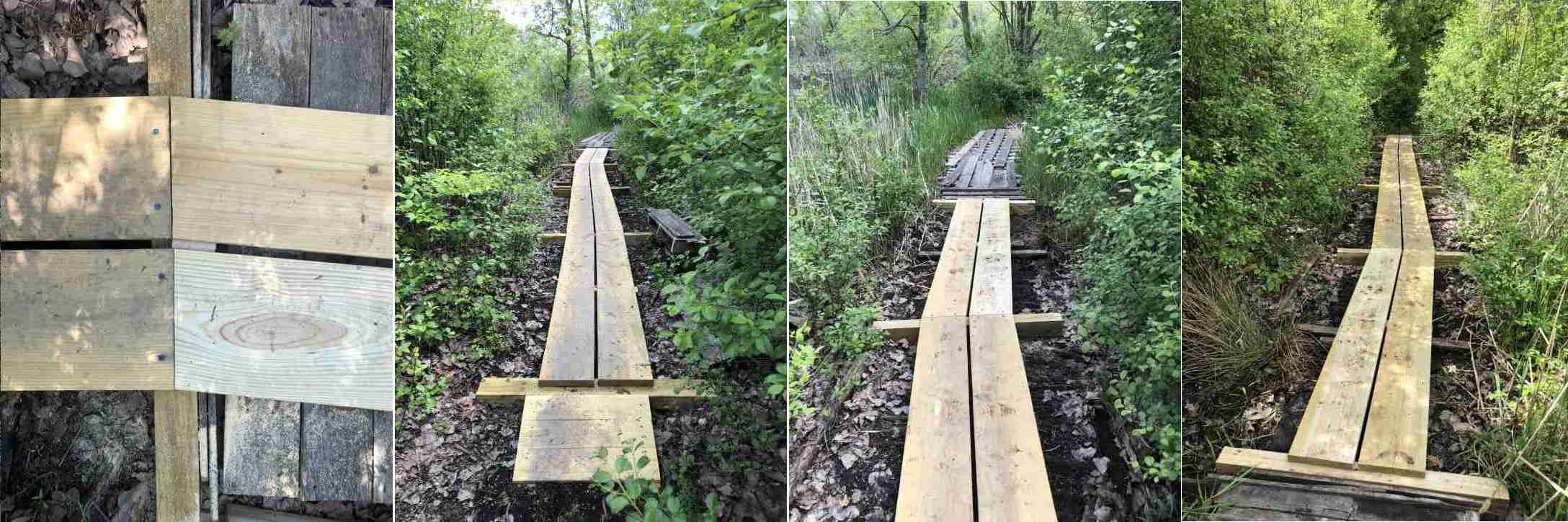 4 photos of the boardwalk